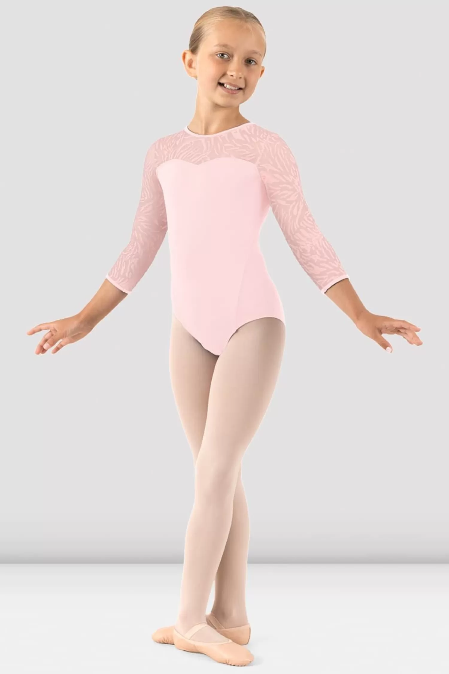 Bloch Girls Amelia 3/4 Sleeve Leotard^ Leotards